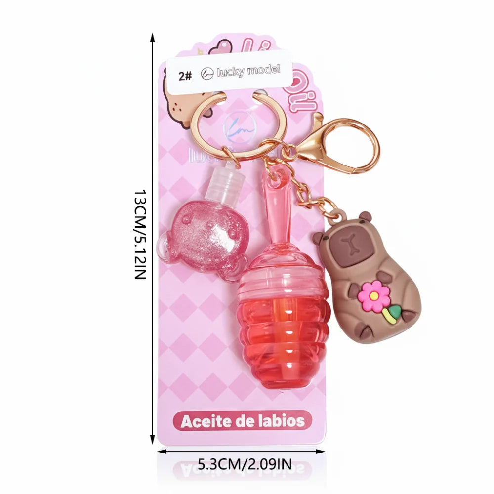 3 PCS Pendant Honey Lip Oil Lip Gloss Set Color Random Hair Long Lasting Easy to Apply Lip Makeup