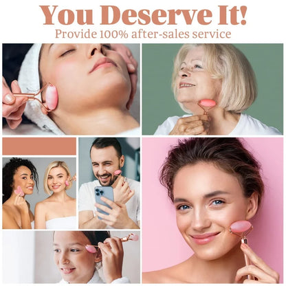 2Pcs Roller for Face Neck Eye Facial Massage Kit Ice Face Roller Gua Sha Board Portable Facial Massage Roller Lifting Contouring