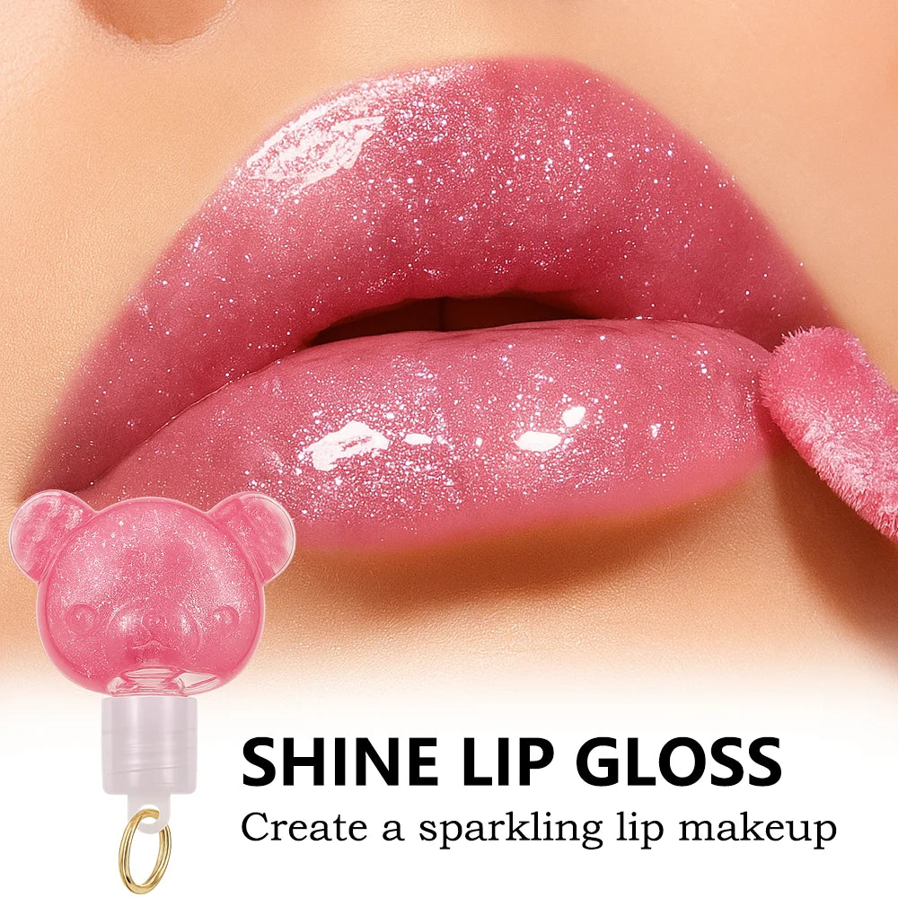 3 PCS Pendant Honey Lip Oil Lip Gloss Set Color Random Hair Long Lasting Easy to Apply Lip Makeup