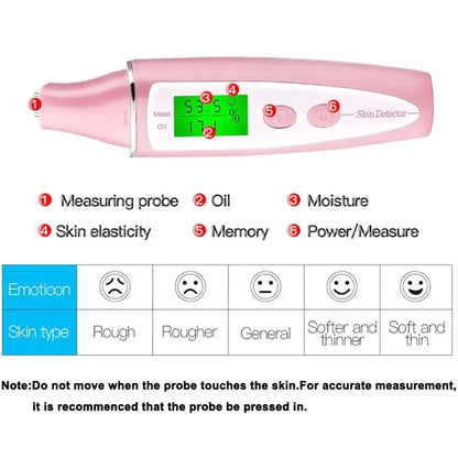 Advanced Skin Oil Moisture Tester - Digital LCD Analyzer for Radiant Skin Care