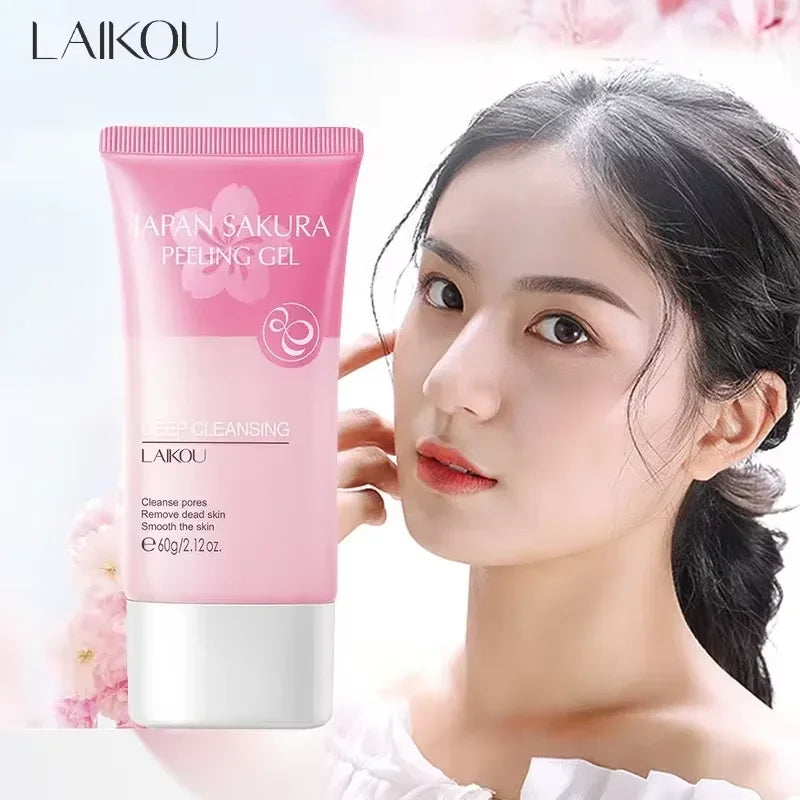 Revitalize Your Skin with LAIKOU Sakura Exfoliating Face and Body Scrub - 60g for Brightening and Hydration